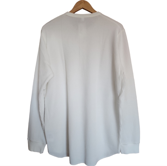 UNIQLO WAFFLE HENLEY NECK LONG SLEEVED T-SHIRT - Picture 9 of 12